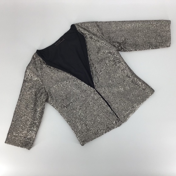 Soya Concept Gold Sequin 3/4 Sleeve Blazer, 38 - Picture 10 of 16